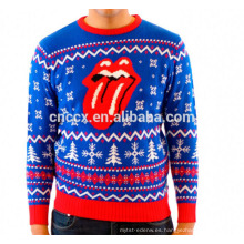 PK18ST043 deliciosa ropa de moda de la lengua para los suéteres de la Navidad del último diseño de la señora para los hombres